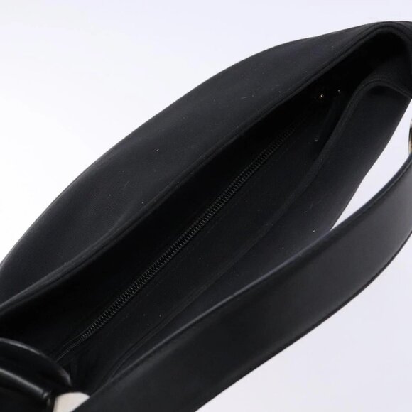 Salvatore Ferragamo Vala Shoulder Bag Canvas Black Silver Auth - Picture 14 of 16